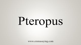 How To Say Pteropus [upl. by Atikim]