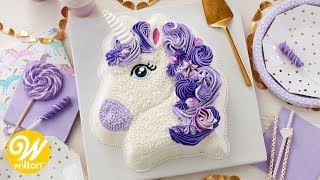 How to Make a Purple Buttercream Unicorn Birthday Cake  Wilton [upl. by Meikah]