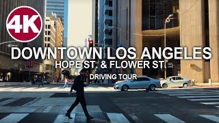 Driving Tour  Hope St amp Flower St  Downtown Los Angeles California [upl. by Ezequiel11]