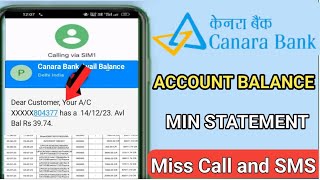 Canara Bank Balance Enquiry Number tamil  Canara Bank Balance Check Number tamil 2024 [upl. by Noicpecnoc]