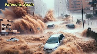 Extreme Weather Chaos in Valencia now Flooding Traffic Issues and Emergency Alerts [upl. by Solenne]