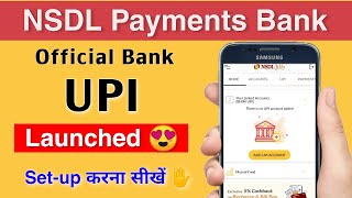 NSDL Payments Bank UPI launched 😍  NSDL Jiffy app UPI  nsdl payment bank account  nsdl bank card [upl. by Ecinaj]