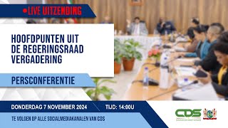 PERSCONFERENTIE HOOFDPUNTEN UIT DE REGERINGSRAAD VERGADERING 7112024 [upl. by Airamanna]