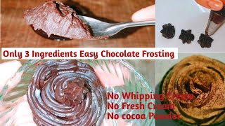 3 ingredient chocolate frosting how to make chocolate cream for cake easy frosting cake cream [upl. by Attenrev]