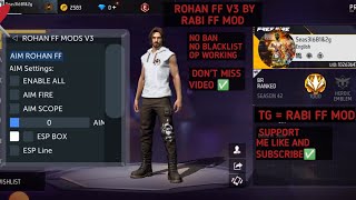 ROHAN FF V3 BY RABI FF MOD😏 ANTIBAN FF PANEL 🔥FREE FIRE INJECTOR 🔥 OB46 FREE FIRE HACK 😈FF PANEL 😈 [upl. by Posehn]