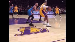 Kobe Bryant and 1 pump fake on russel westbrook in crowd courtside [upl. by Moise]