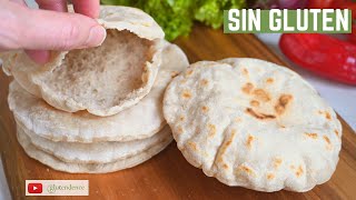 PAN ÁRABE SIN GLUTEN Pan de Pita  SIN GLUTEN SIN LACTOSA VEGANO [upl. by Eitteb]