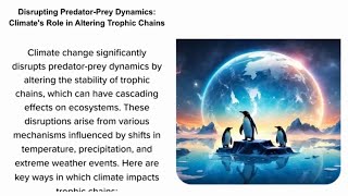 Disrupting Predator Prey Dynamics Climates Role in Altering Trophic Chains [upl. by Eatnad]