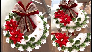 Esta Corona de Navidad 3D es un hermoso Patrón de Crochet para tu casa [upl. by Nipsirc9]