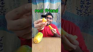 FAKE frnd Vs real frnd share a papaya😂shorts papaya tiktok [upl. by Laamak]