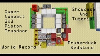 Minecraft TutorialSuper COMPACT 3x3 Piston Trapdoor [upl. by Airetal459]