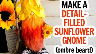 Sunflower Gnome  This Fall Gnome or Summer Gnome Is a Fun and Easy Tall Standing Gnome [upl. by Etnoled]