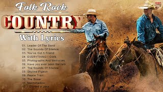 BEST OF FOLK ROCK COUNTRY MUSIC WITH LYRIC  Kenny Rogers Cat Steven Bee Gees John Denver [upl. by Drew]