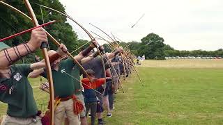 Sherwood Forresters Longbow Archery Club Longbow Volley 2023 [upl. by Ardnajela139]