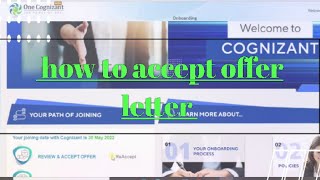 How to accept Cognizant Offer Letter  Offer letter Accept kaise kare  CognizantJoiningProcess [upl. by Ainezey]