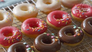 구움도넛과 세가지 맛 글레이즈 No색소 Moist Baked Doughnuts glazed with three different flavors [upl. by Frech]