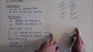 algorithme  exo type bac exemple 1 [upl. by Edbert]