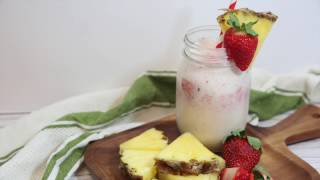 Non Alcoholic Strawberry Swirl Pina Colada [upl. by Aipotu]