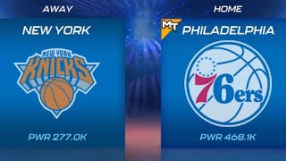 New York Knicks vs Philadelphia 76ers  Garnet Tourneys Round 1 Game 2  NBA 2K Mobile [upl. by Alur336]