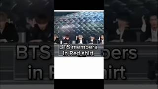 BTS members in red shirt bts army jungkook jimin taehyung jin kpop viralshorts trending [upl. by Bab909]