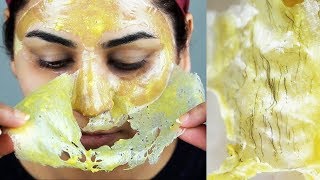 How to Remove Facial Hair  100 NATURAL Home Remedy [upl. by Oika]