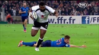 Timoci Nagusa finishes coast to coast consolation try vs France 2014 [upl. by Foster]