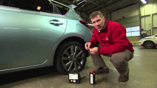 Toyota how to  Use a tyre repair kit [upl. by Klarika110]