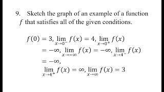 9 Sketch the graph of an example of a function f that satisfies all of the given conditions f03 [upl. by Yvonner]