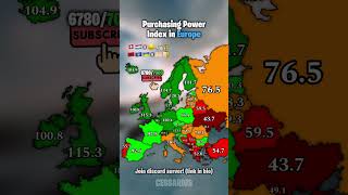 Purchasing power index in Europe europe map history geography countryballs money viralvideo [upl. by Sigmund]