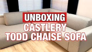 UNBOXING CASTLERY TODD CHAISE SOFA [upl. by Arrakat942]