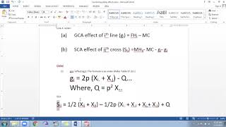 Estimation of Combining ability effects GCA SCA using Line X tester and Diallel analysis 22 [upl. by Aisereht750]