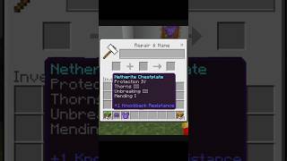 best Enchantments for chastplate in minecraft shorts [upl. by Tayler]