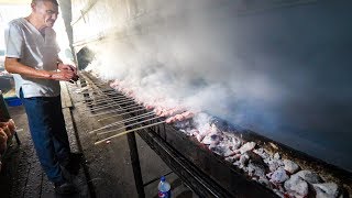 Amazing Uzbek Food in Samarkand  GIANT 21 METER Kebab Grill  Ancient Uzbekistan [upl. by Aiak]