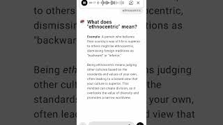 What does quotethnocentricquot mean [upl. by Rebekkah]