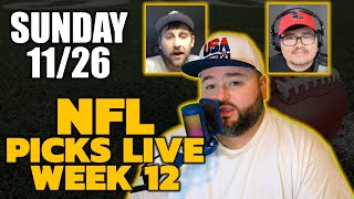 Sunday NFL Picks Week 12 Live  Kyle Kirms Picks amp Predictions November 26th  The Sauce Network [upl. by Quintana621]