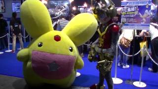 Costumed characters  Kaito GōshōHero Bank ampCarbunclePuyo Puyo in Tokyo Game Show 2014 [upl. by Etnaud21]