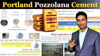 Portland Pozzolana Cement PPC  Application  Manufacturing process  Advantage Quality parameter [upl. by Cioban750]