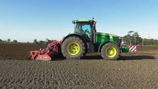 two john deeres amp kuhn powerharrows at bawdsey suffolk uk [upl. by Enahsal]