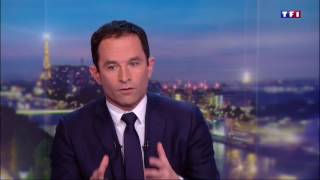 Benoît Hamon invité du 20 heures de TF1  Dimanche 26 février 2017 [upl. by Cozmo287]