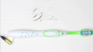 Writing quotGet Wisdomquot with a Toothbrush Oblique [upl. by Kinnon]