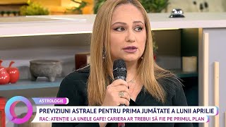 Previziunile astrale pentru prima jumătate a lunii aprilie cu Cristina Demetrescu [upl. by Acinnej]