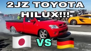 2JZ Toyota Hilux  Burnouts Modified cars Street Race [upl. by Angil]