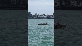 Rowers in the Middle of a Busy Harbour rowing harbour portsmouth [upl. by Zosi359]