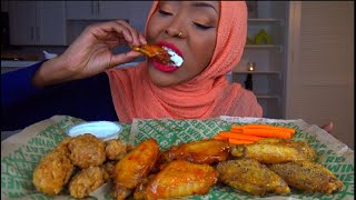 WINGSTOP ASMR Mango Habanero  Lemon Peper  Garlic Parmesan  مكبانق اجنحة الدجاج [upl. by Eenafets]