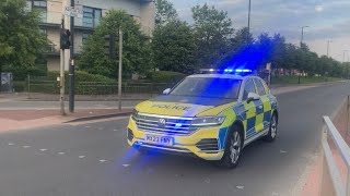 BULLHORN VW Touareg Armed Response Vehicle Responding Greater Manchester Police [upl. by Ahsim]