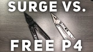 Leatherman Surge VS Free P4 Multitool Comparison and Review [upl. by Traver]