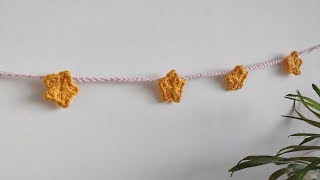 CROCHET STAR BUNTING TUTORIAL  Christmas decoration wall hanging [upl. by Novyart]