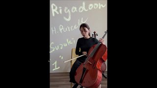 Rigadoon by HPurcell Suzuki cello book 1 No13 [upl. by Smitty]