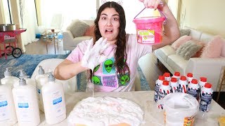 ADDING TOO MUCH INGREDIENTS TO STORE BOUGHT BUCKETS OF SLIME [upl. by Mirielle]