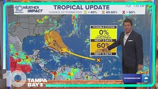 Tracking the Tropics National Hurricane Center has increasing chances for tropical system [upl. by Hasheem783]